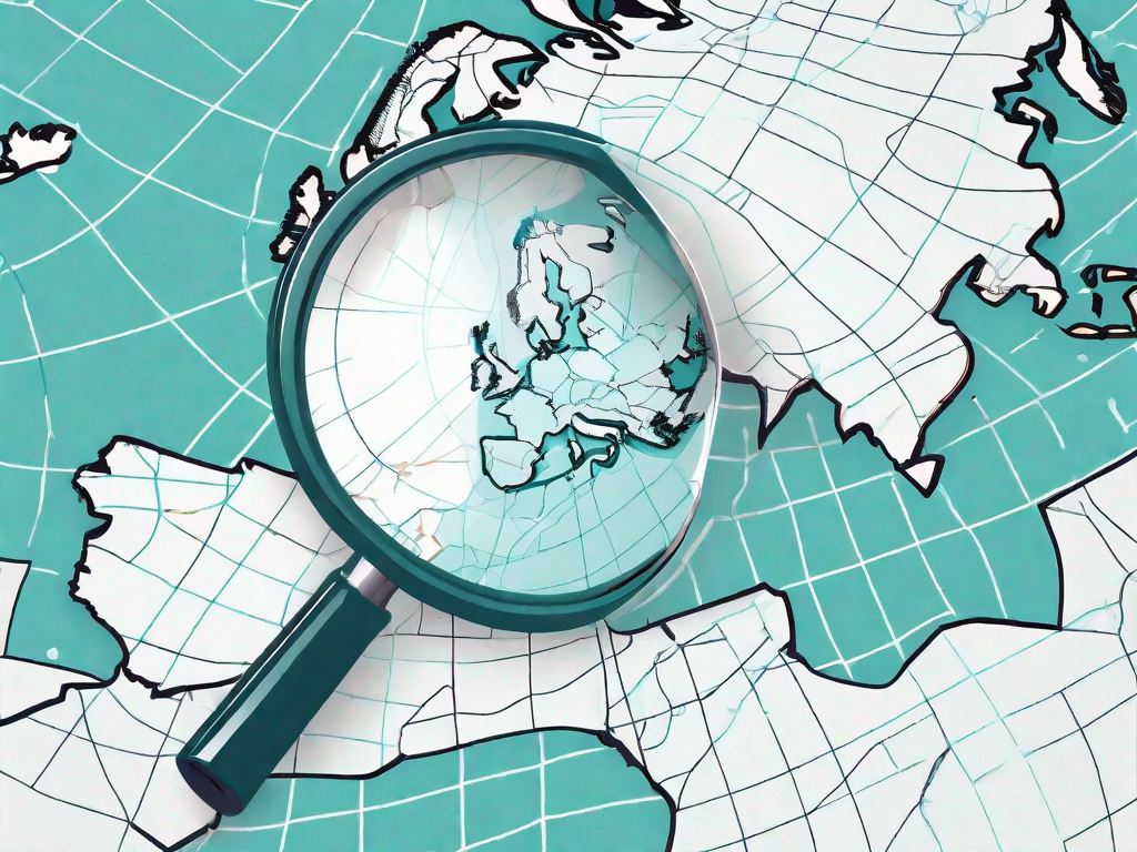 A magnifying glass focusing on a global map with highlighted gaps