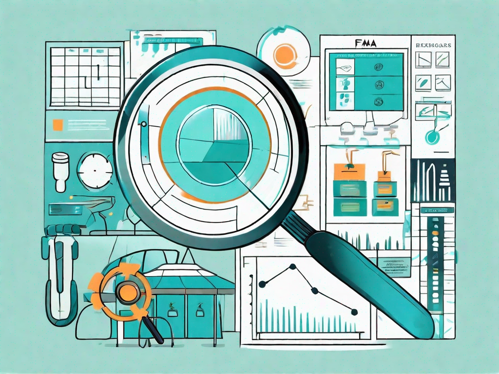 A magnifying glass over a market scene