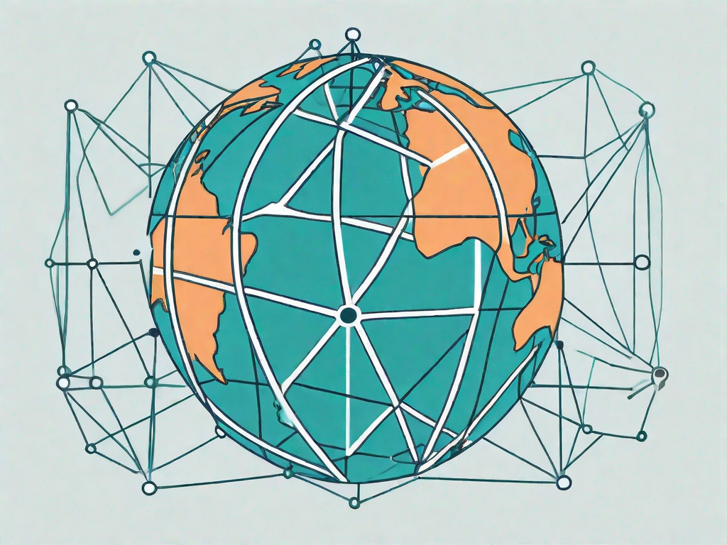 A globe with different sections marked out