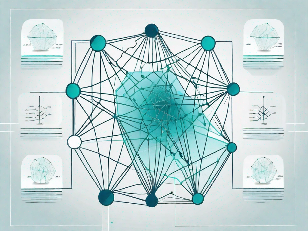 A variety of different products interconnected by a web of lines