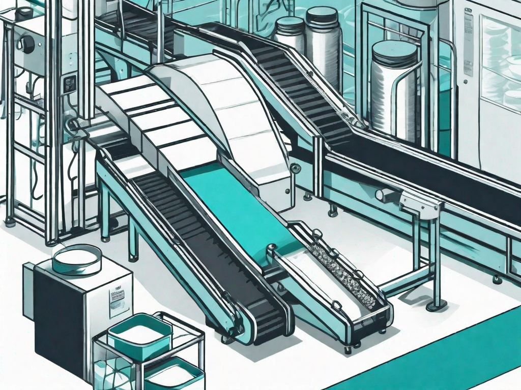 An array of different products on a conveyor belt going through a machine labeled "fmea"