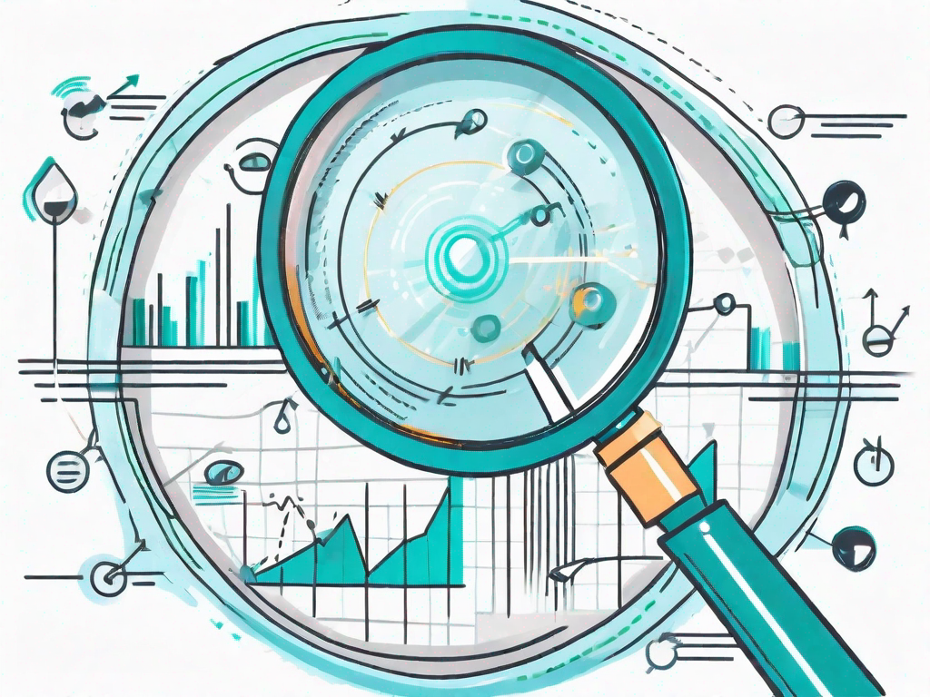 A magnifying glass hovering over a symbolic representation of an account-based marketing strategy