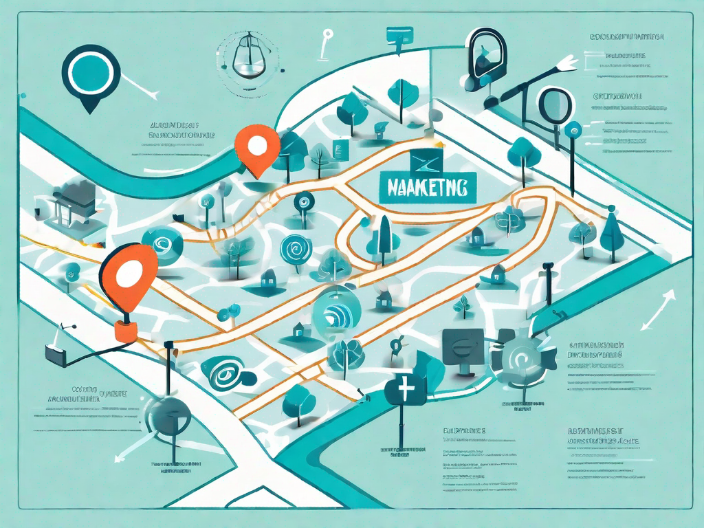 A map with various pathways symbolizing the customer journey