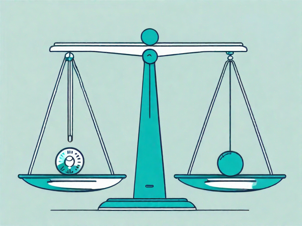 A balanced scale with symbols of marketing tools on one side and fmea tools on the other