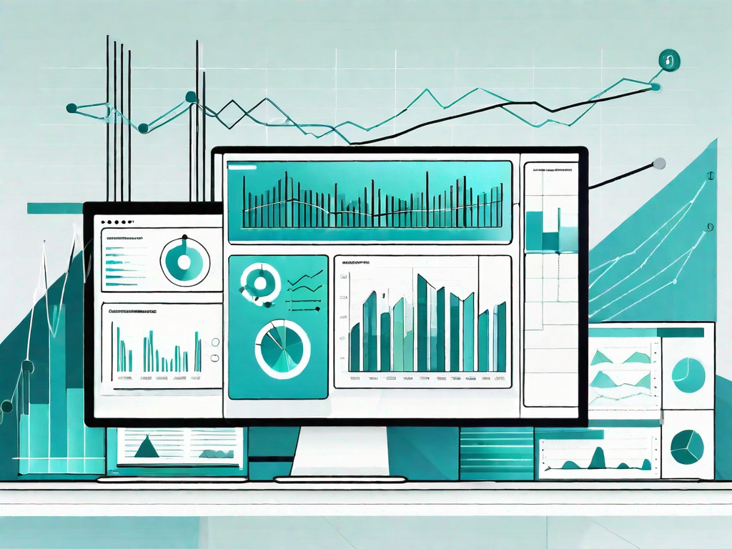 A computer screen displaying a crm platform interface with various graphs and charts