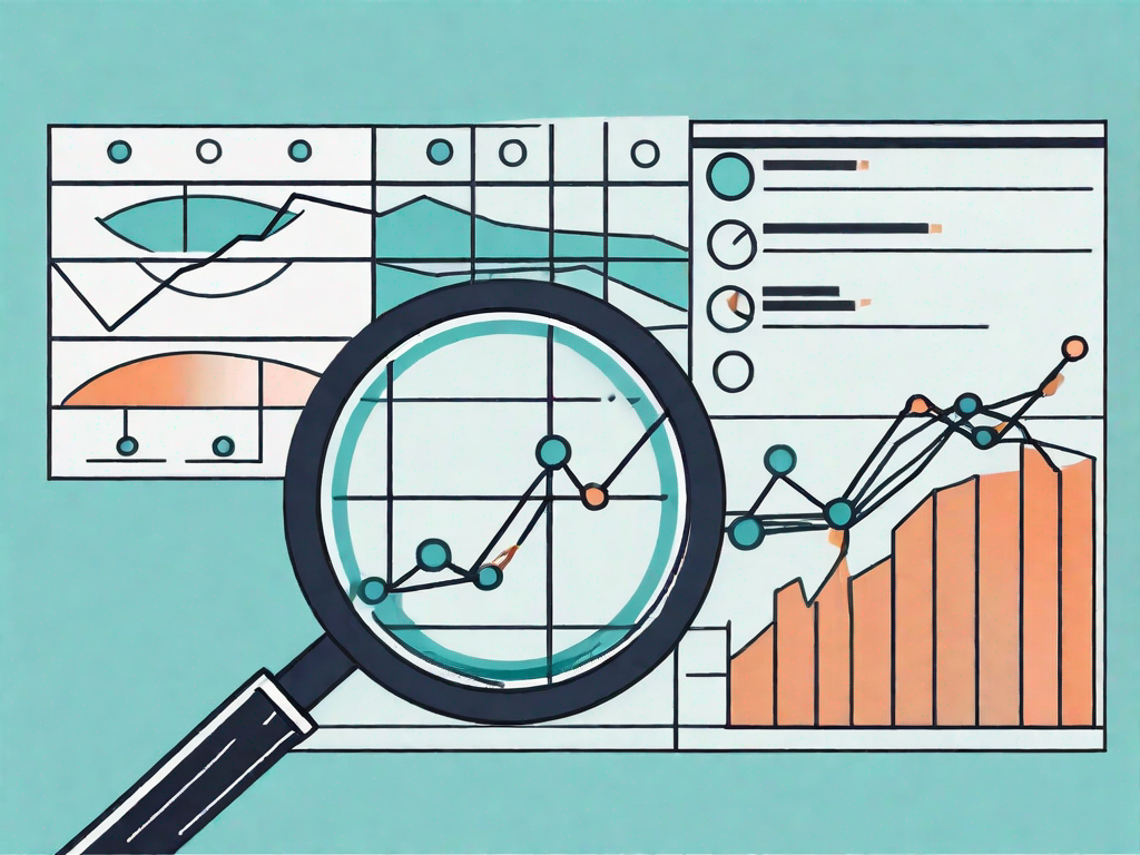 A magnifying glass highlighting specific points on a graph or chart