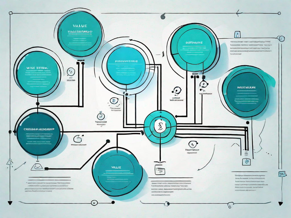 A flowchart or map with various abstract symbols representing different stages of a focus group process