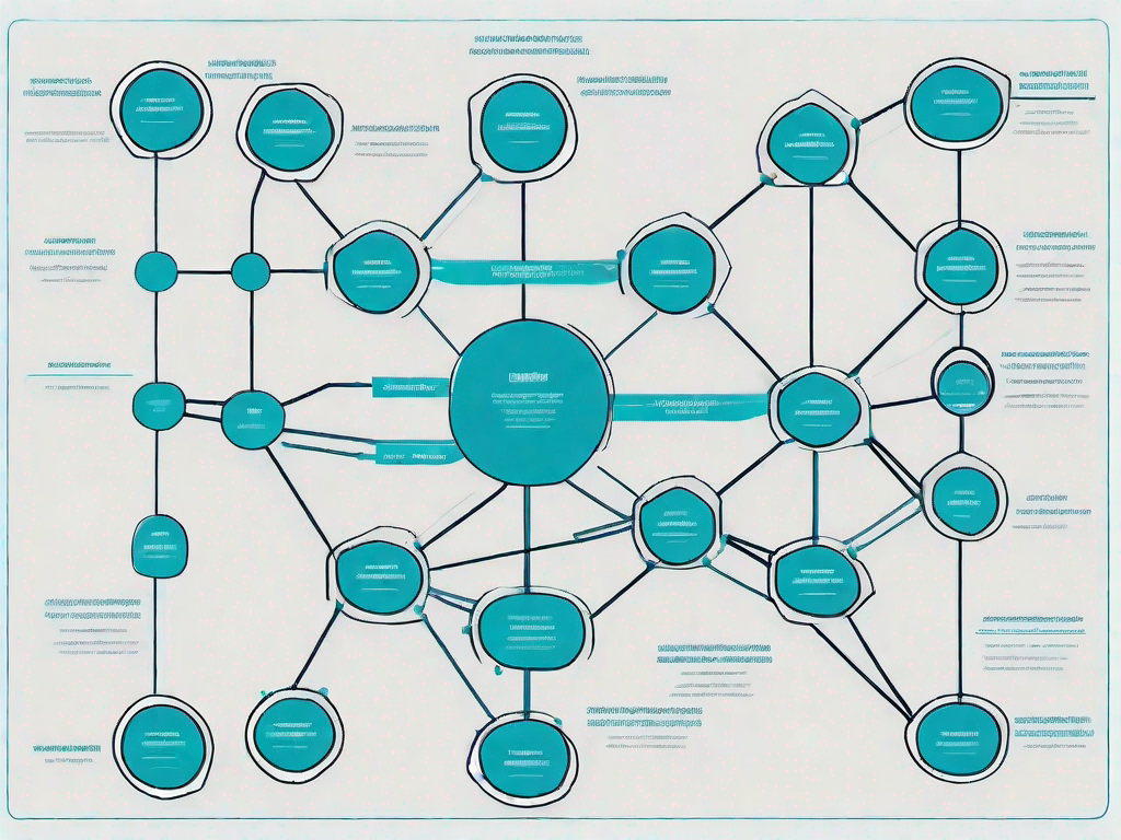 A data flow diagram with multiple interconnected nodes