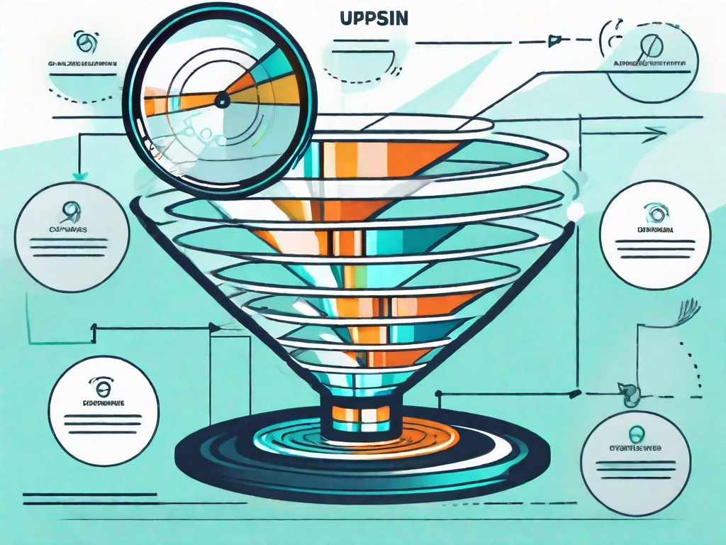 A sales funnel with various stages