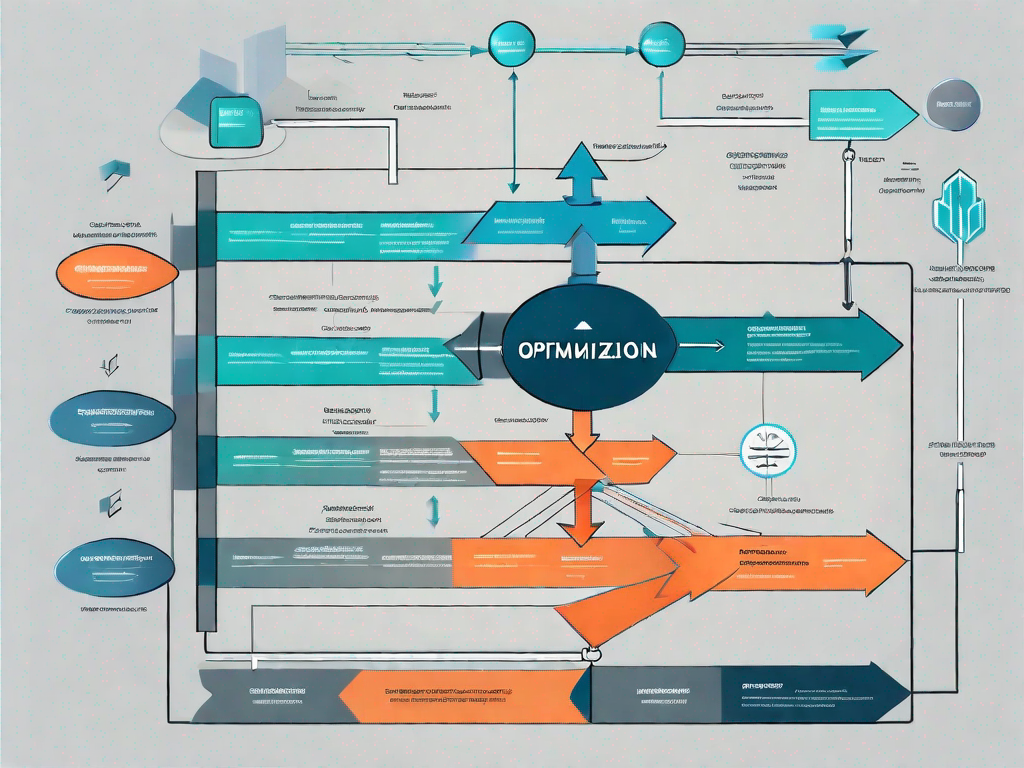 A data flow diagram with various elements like nodes