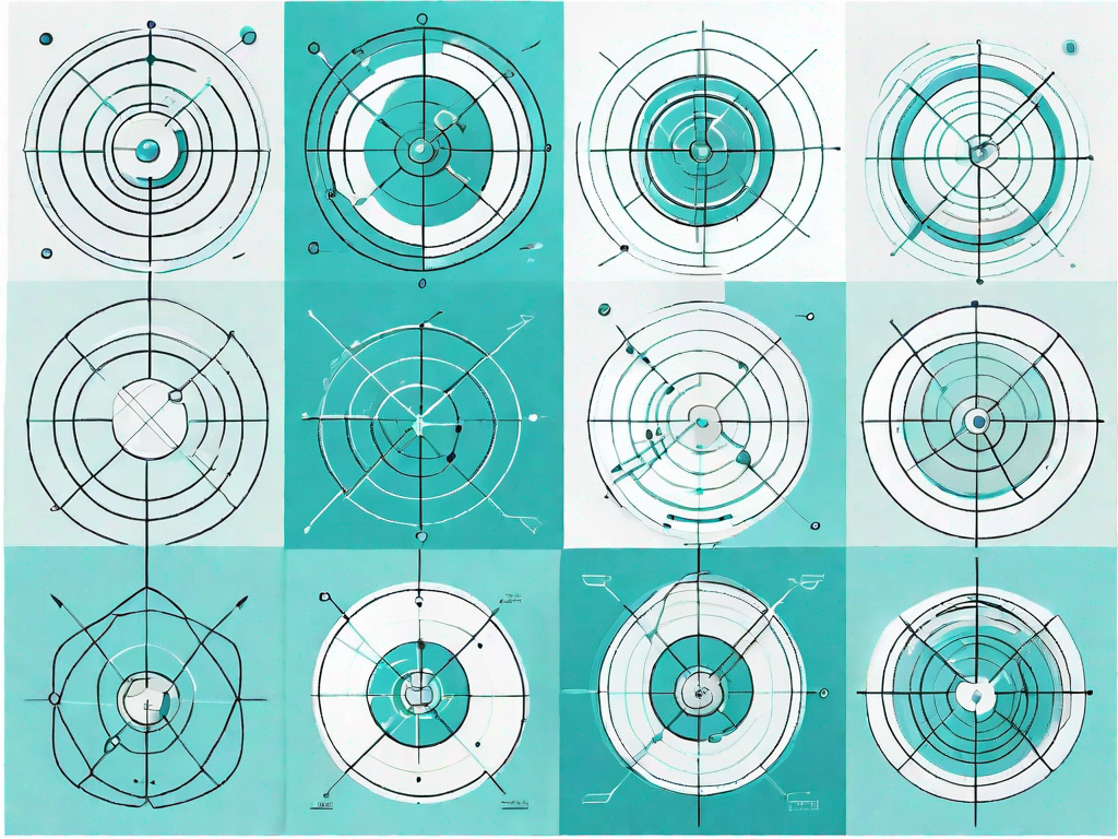 A set of interconnected diagrams symbolizing use case modeling