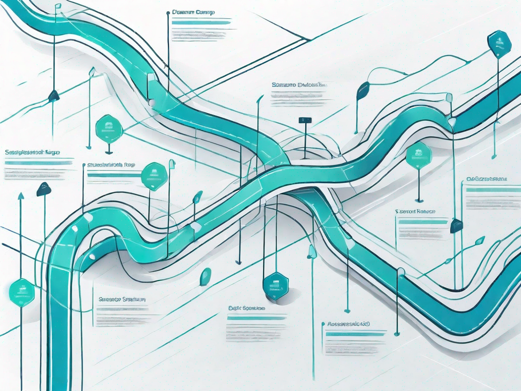 A value stream map with various discount tags placed strategically on it