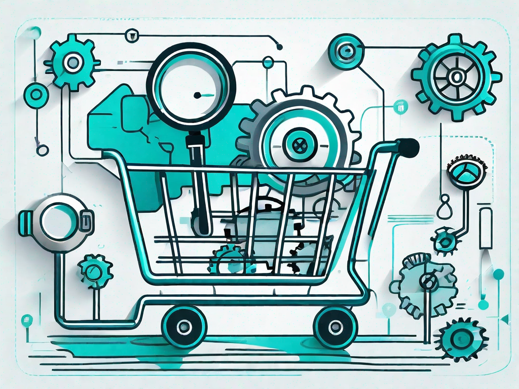 A roadmap with various marketing and customer-related icons such as shopping carts