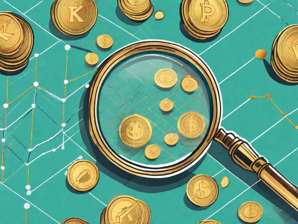 A magnifying glass over a chart or graph symbolizing kpi metrics