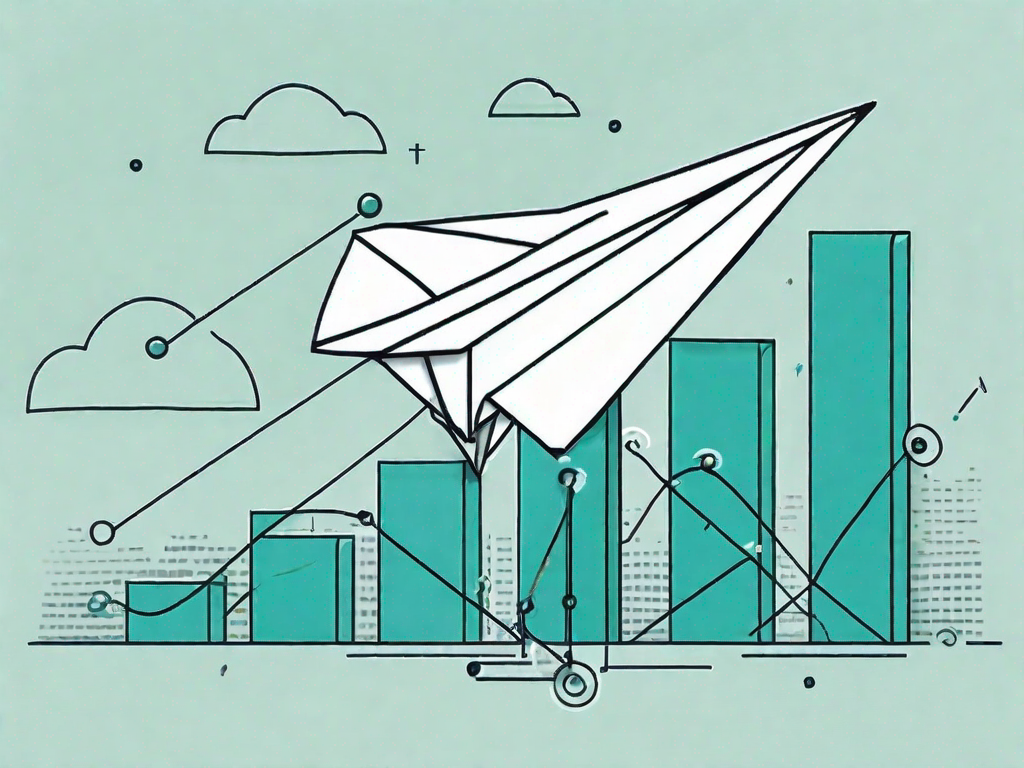 A press release symbolized as a paper airplane being adjusted and improved by tools labeled as different elements of regression analysis