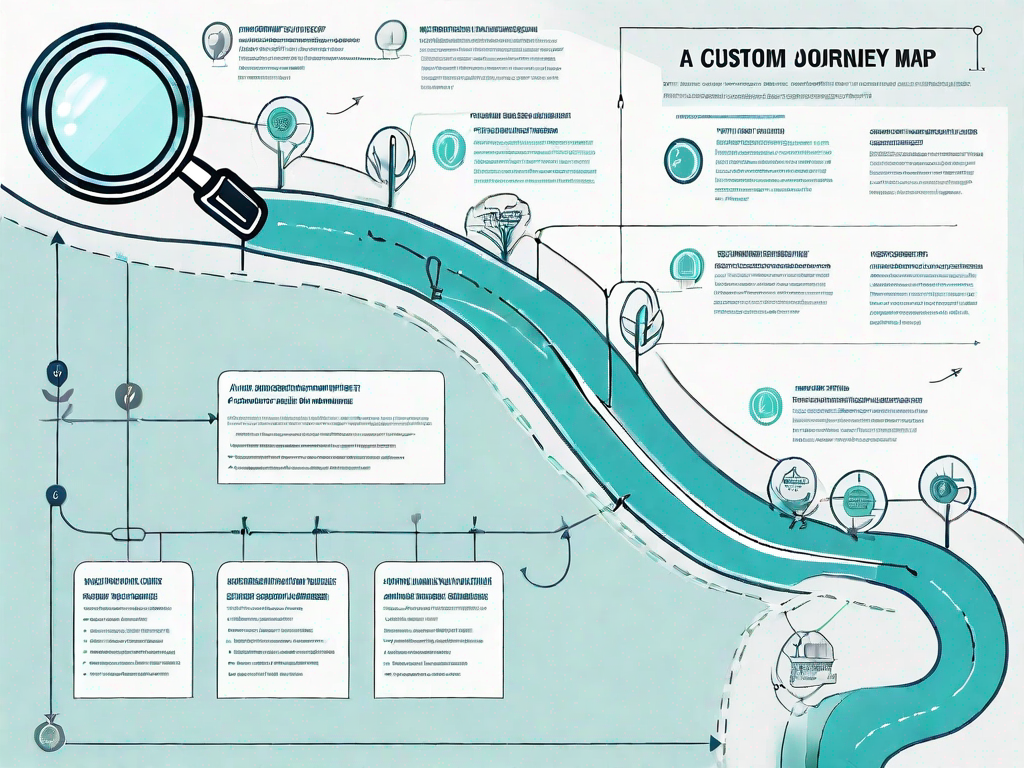 A customer journey map with various paths and stages