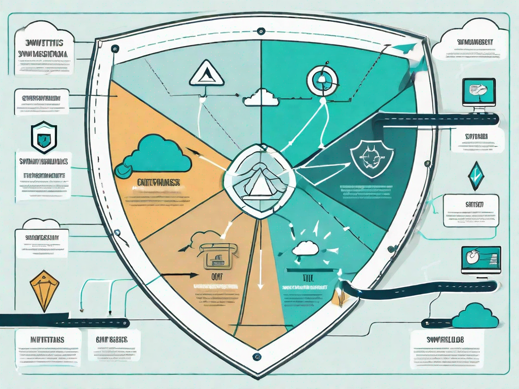 A symbolic customer journey map with various stages leading to a purchase icon