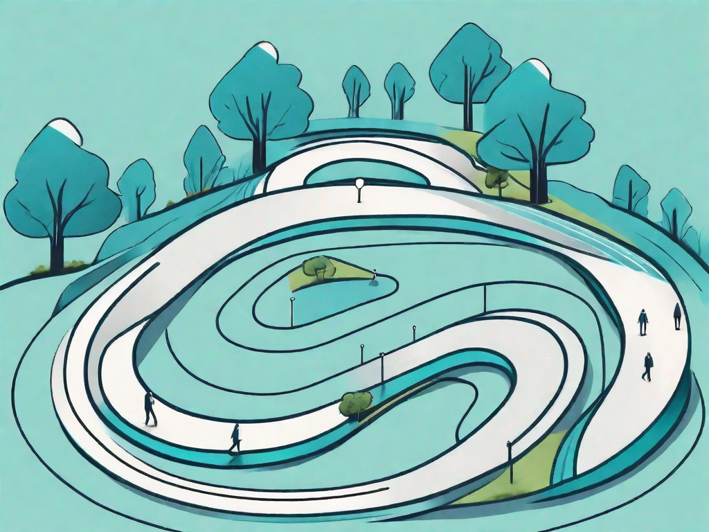 A winding path representing the customer journey