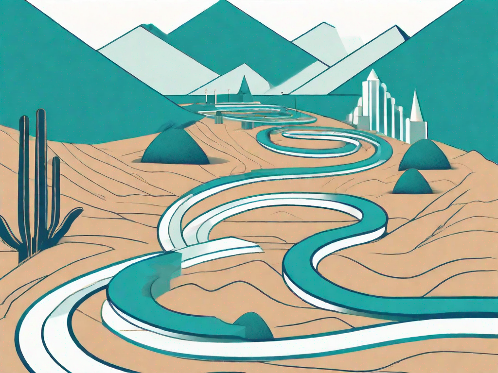 A path winding through a landscape symbolizing the customer journey