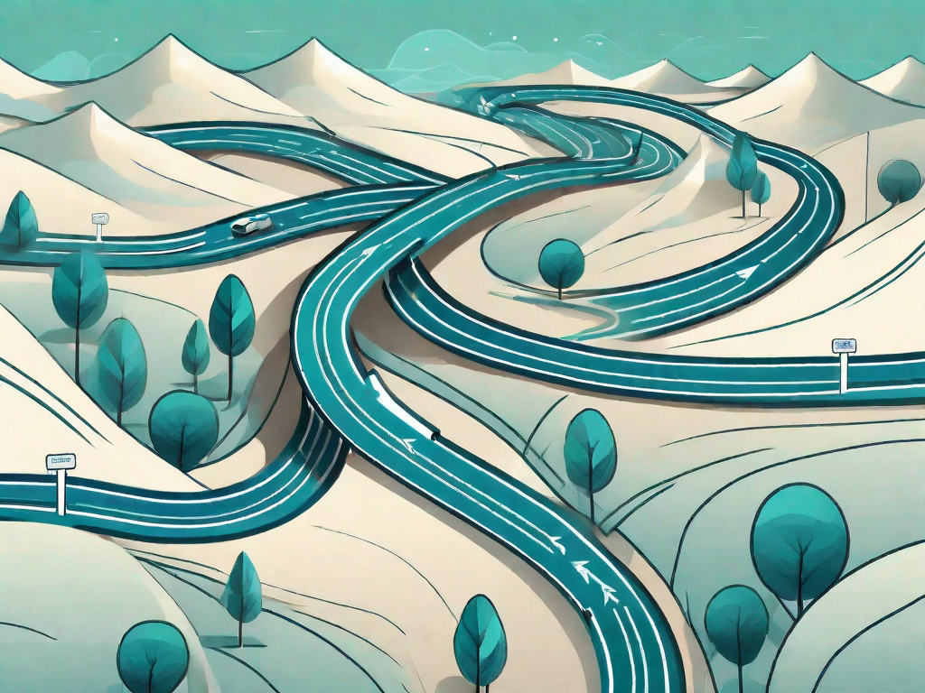 A winding road representing the customer journey