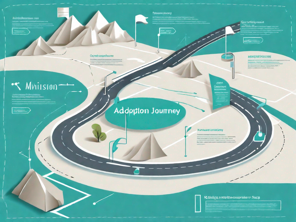 A road map with various stages marked