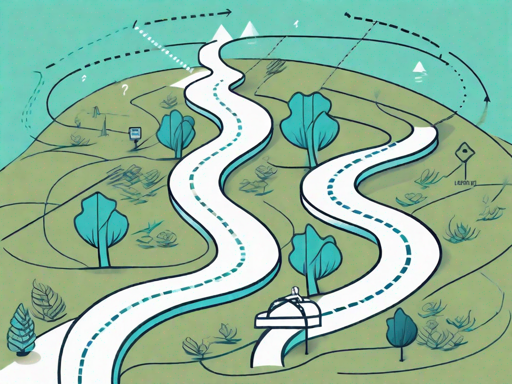 A winding path representing the customer journey