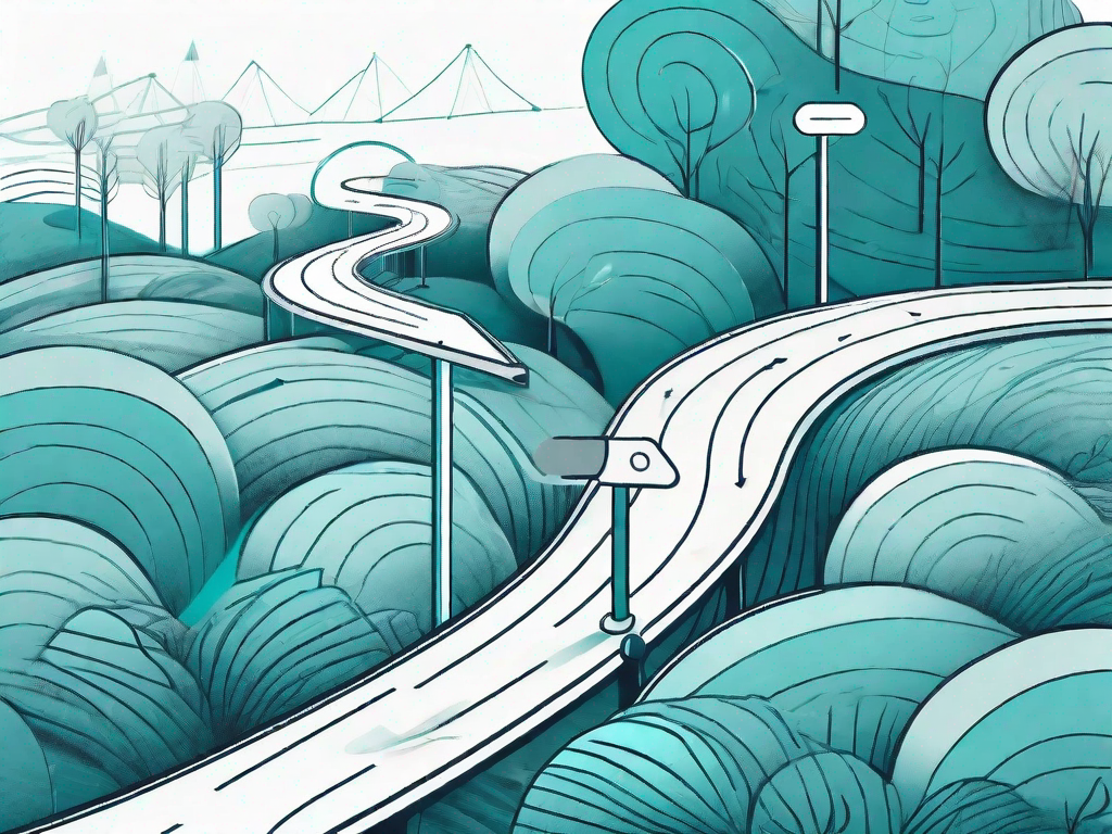 A winding path representing the customer journey