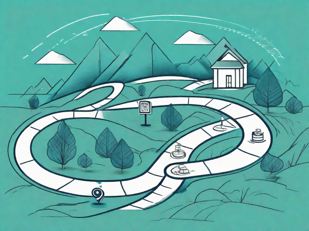 A winding path representing the customer journey