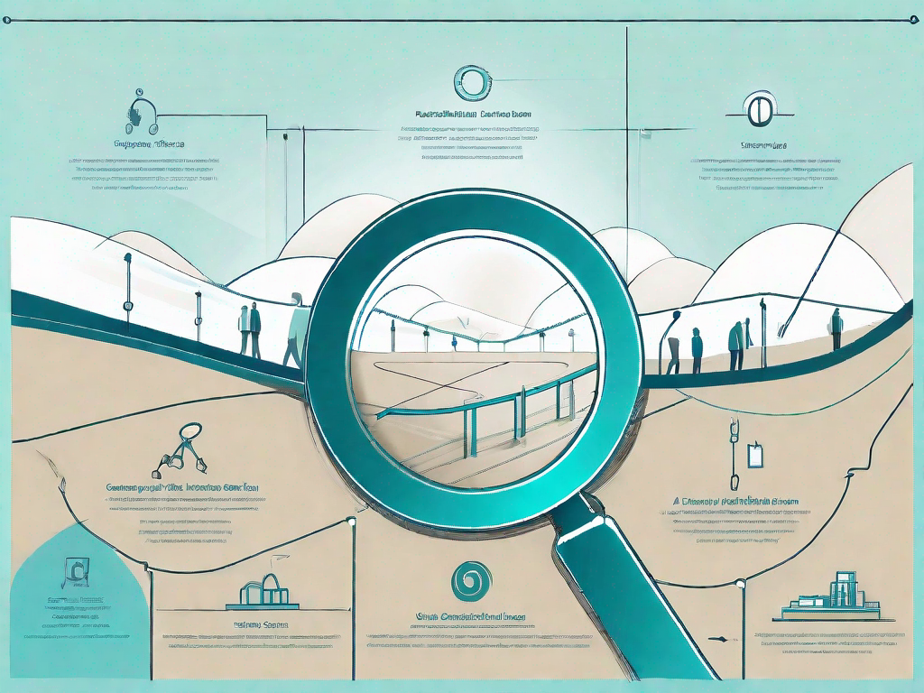 A symbolic journey path that includes various stages