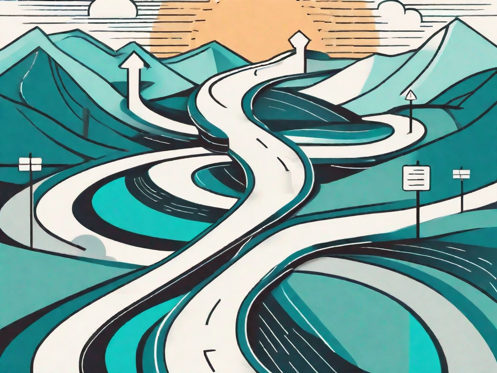 A winding path representing the customer journey