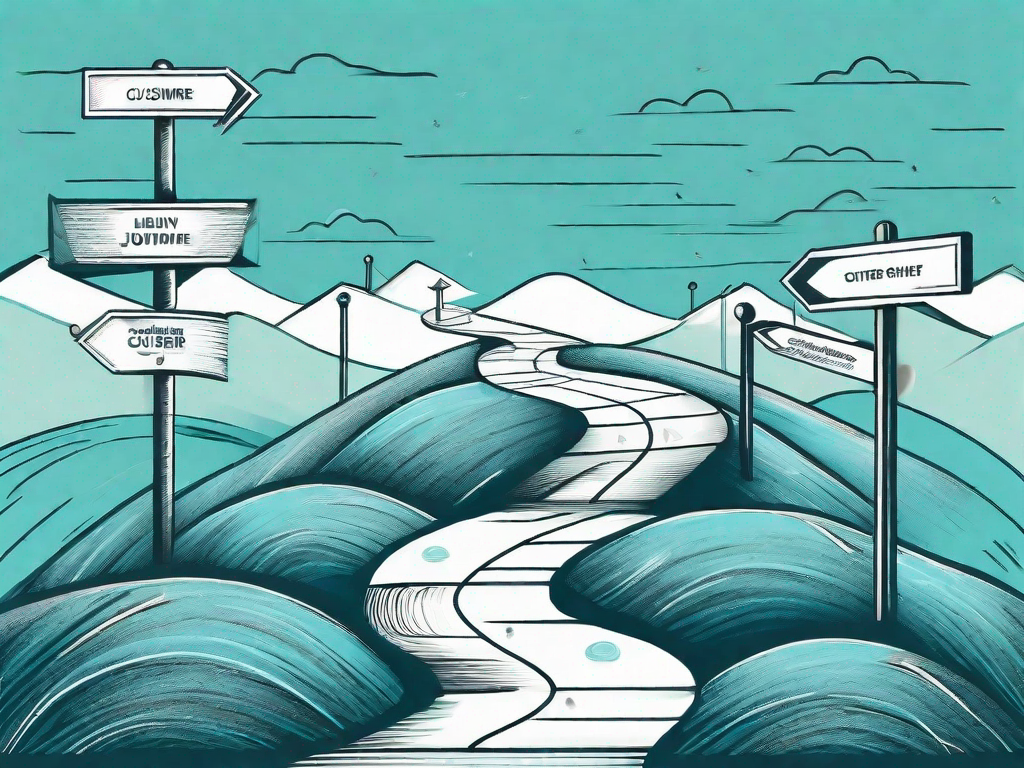 A winding path representing the customer journey