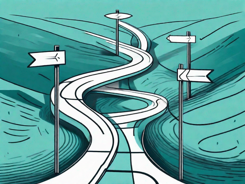 A winding path representing the customer journey