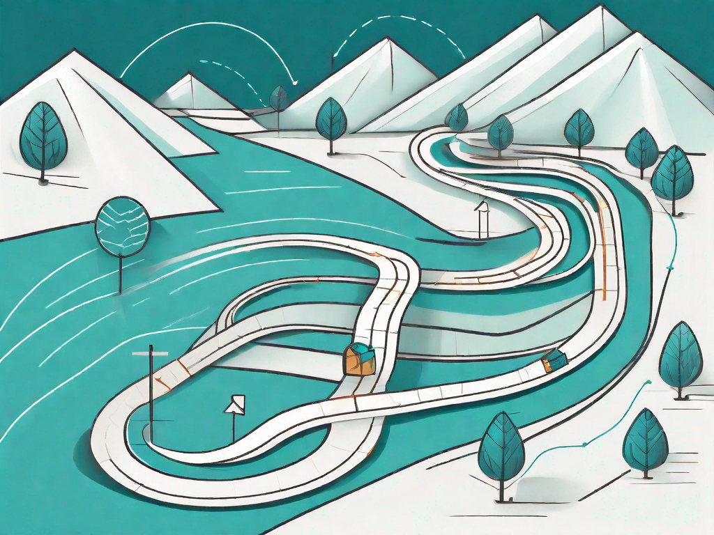 A winding path representing the customer journey