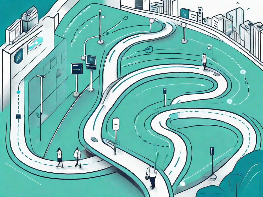 A winding path representing the customer journey