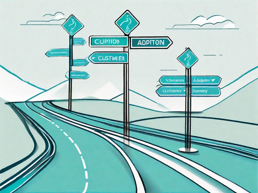 A road representing the customer journey