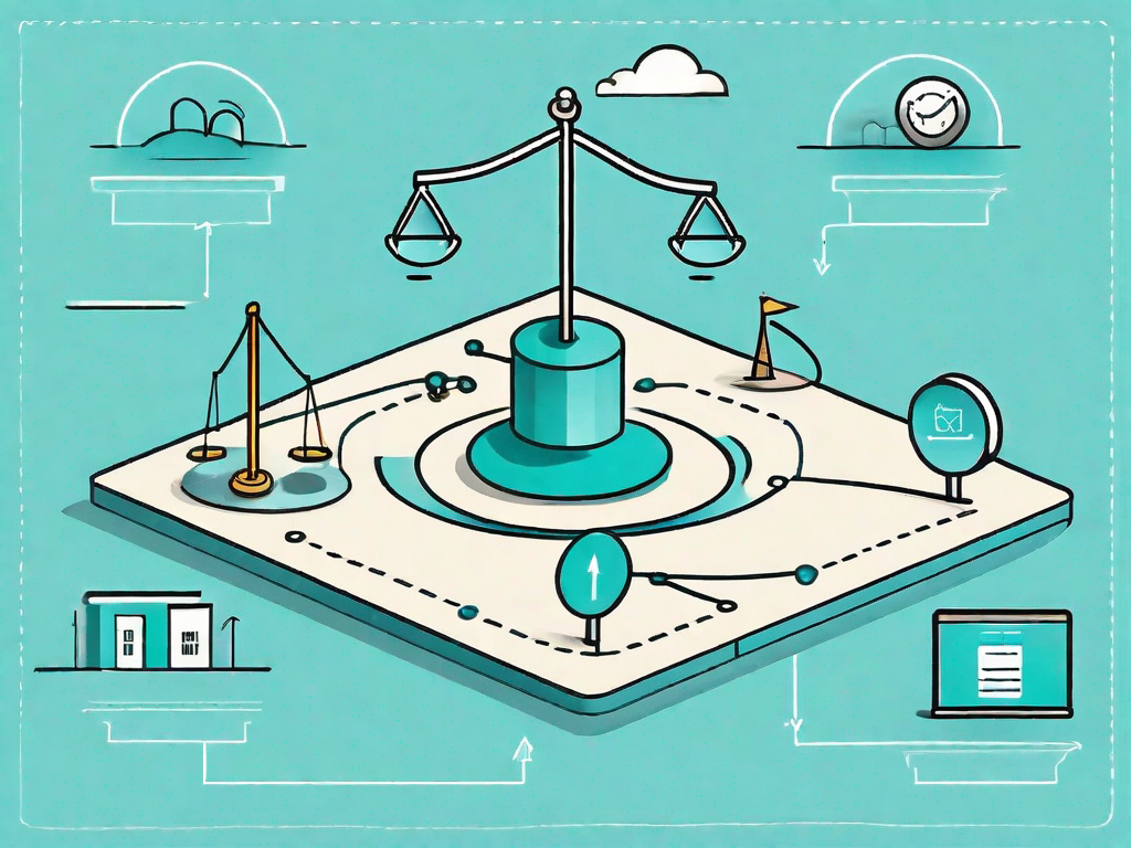 A road map with various checkpoints symbolizing the customer journey