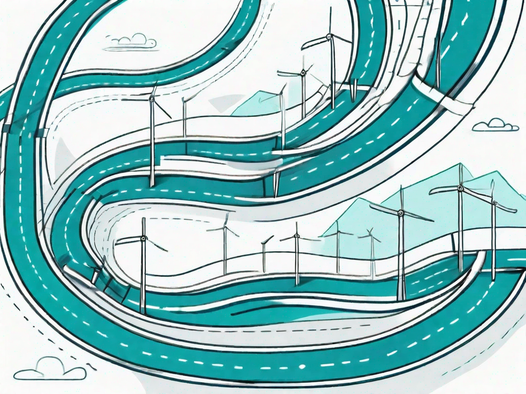 A winding path representing the customer journey