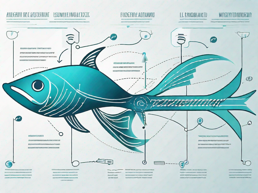 A fishbone diagram with different elements symbolizing the customer journey