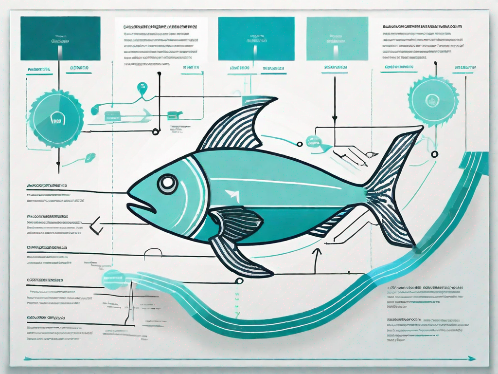 A fishbone diagram that symbolizes a customer journey