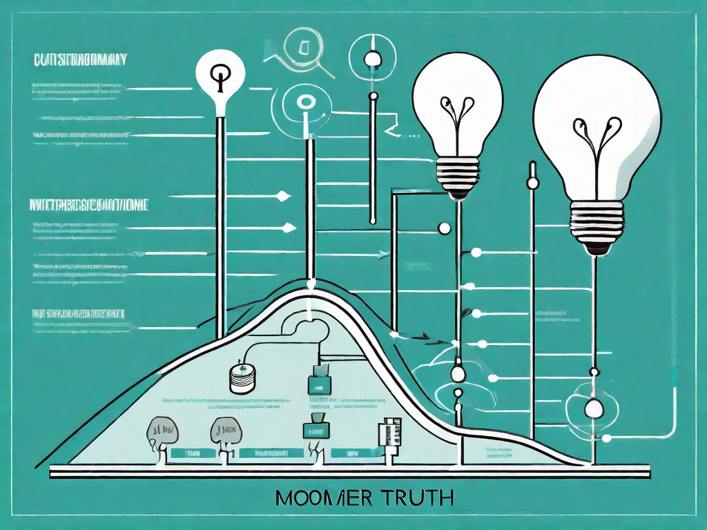 A detailed fishbone diagram (ishikawa) with various elements symbolizing different stages of the customer journey