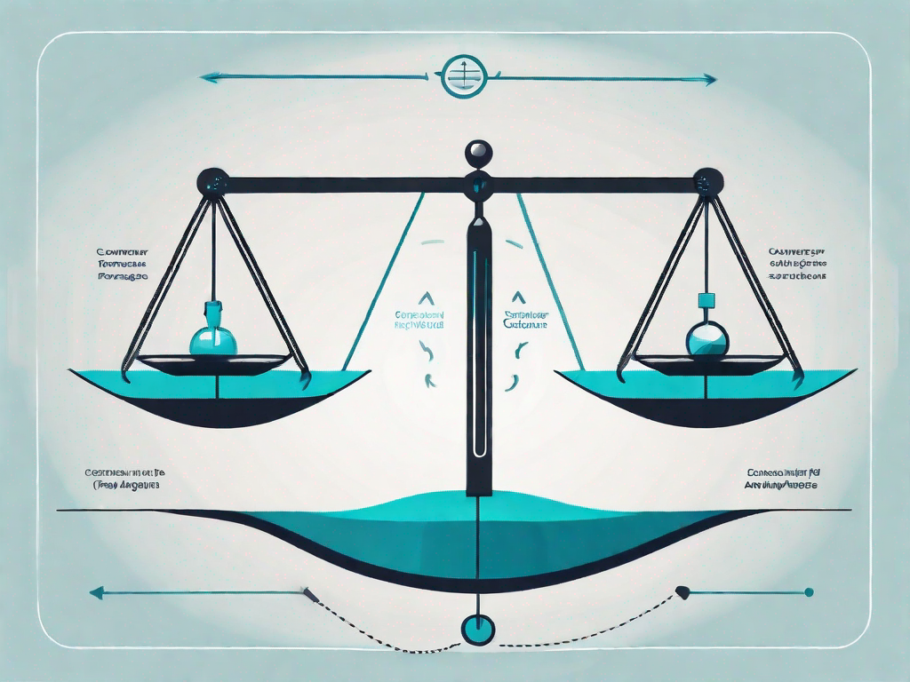 A balanced scale with a path leading towards it