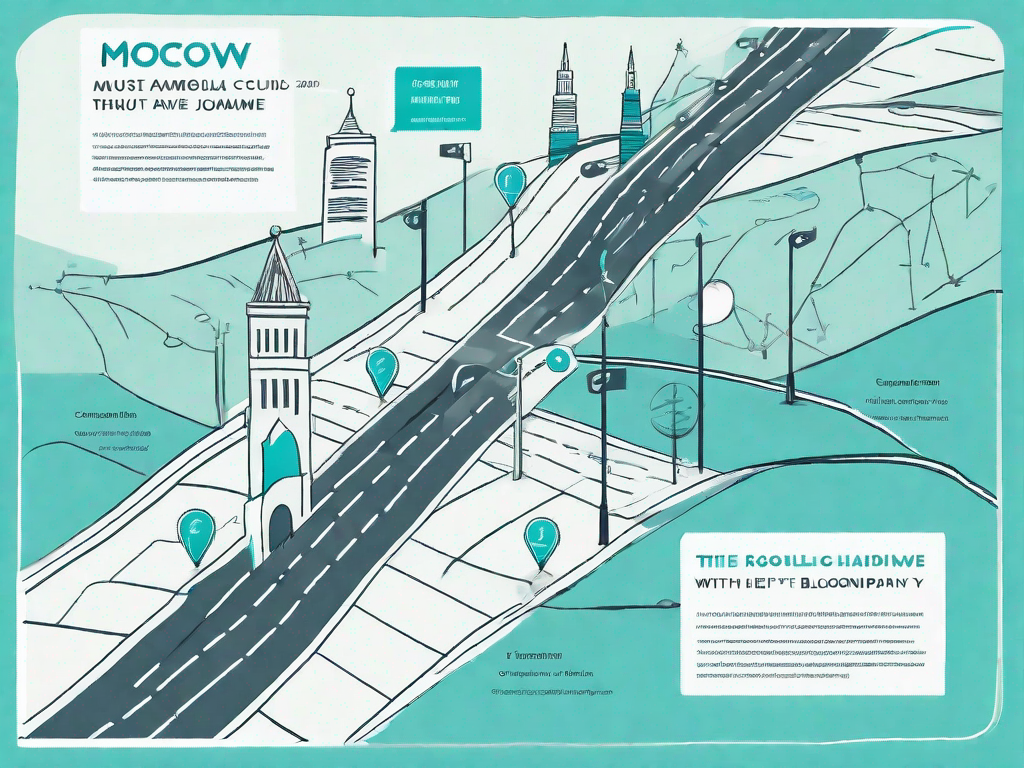 A roadmap navigating through various symbolic landmarks representing the moscow method (must have