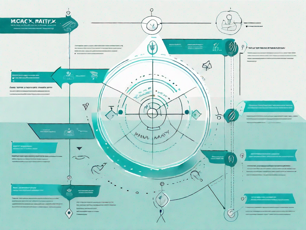 A detailed raci matrix with various symbols indicating different stages of a customer journey