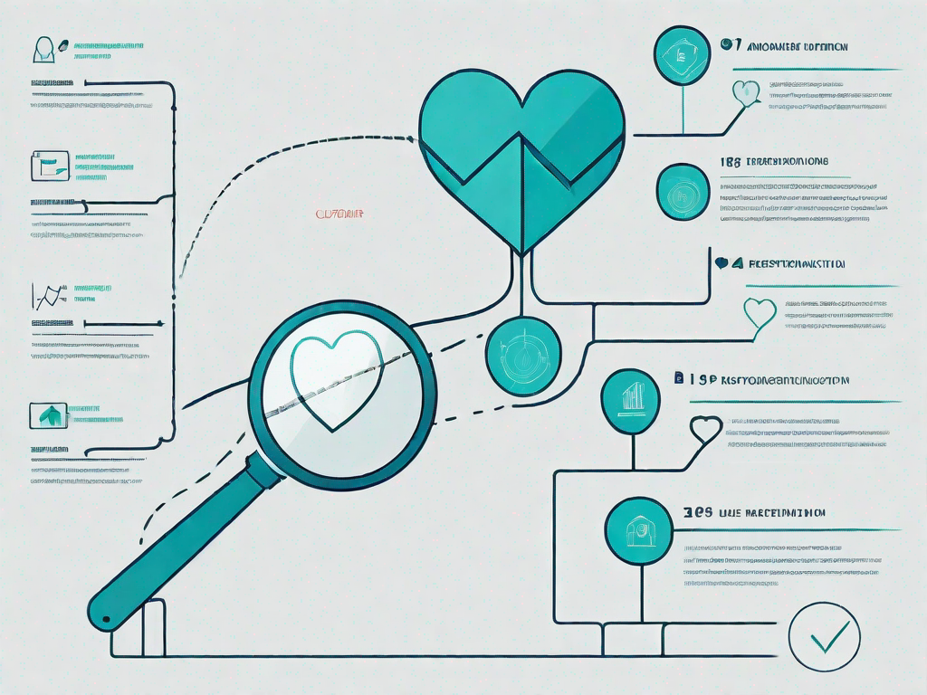 A roadmap with various symbolic stages representing customer interactions and retention